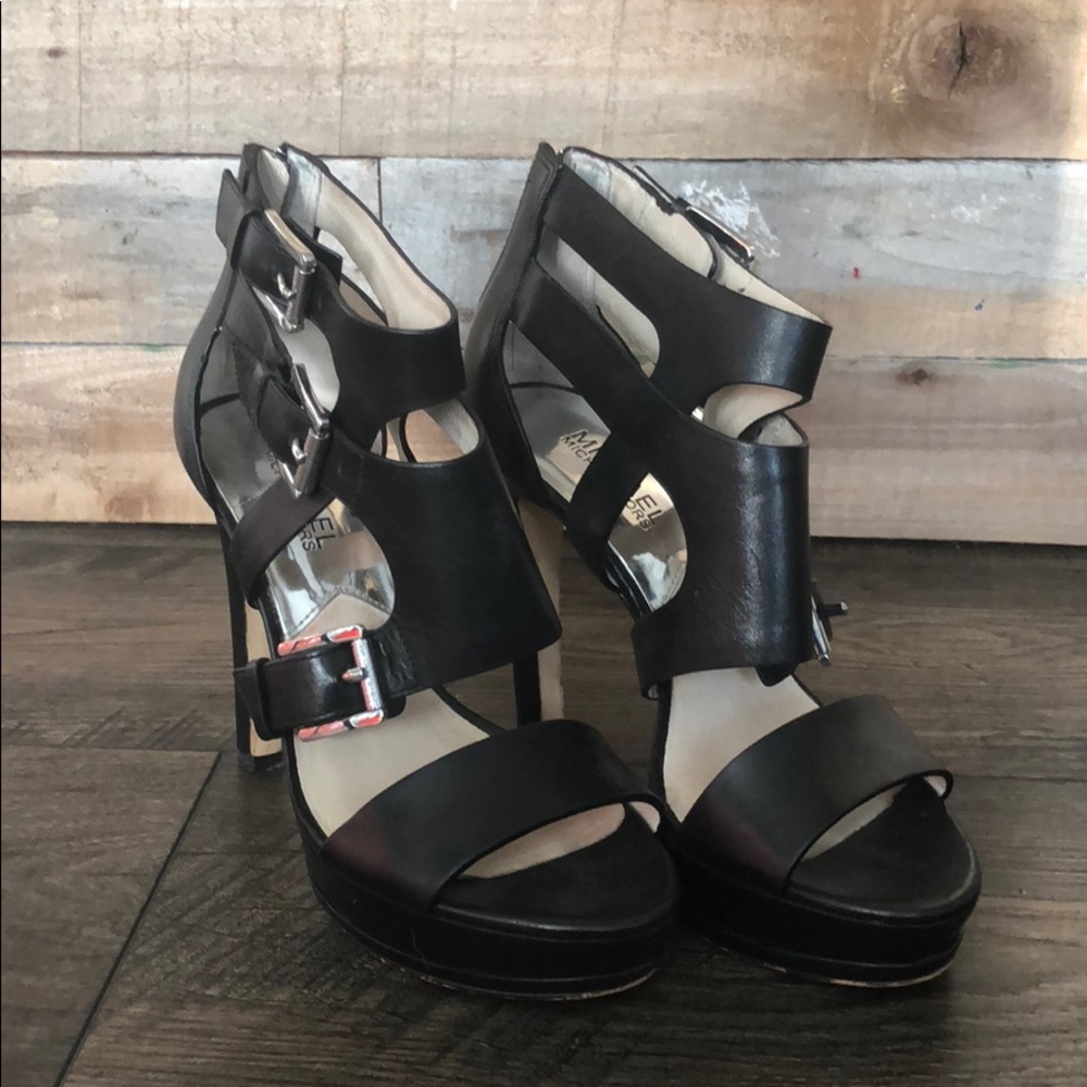 Michael Kors Black Heels with Buckles